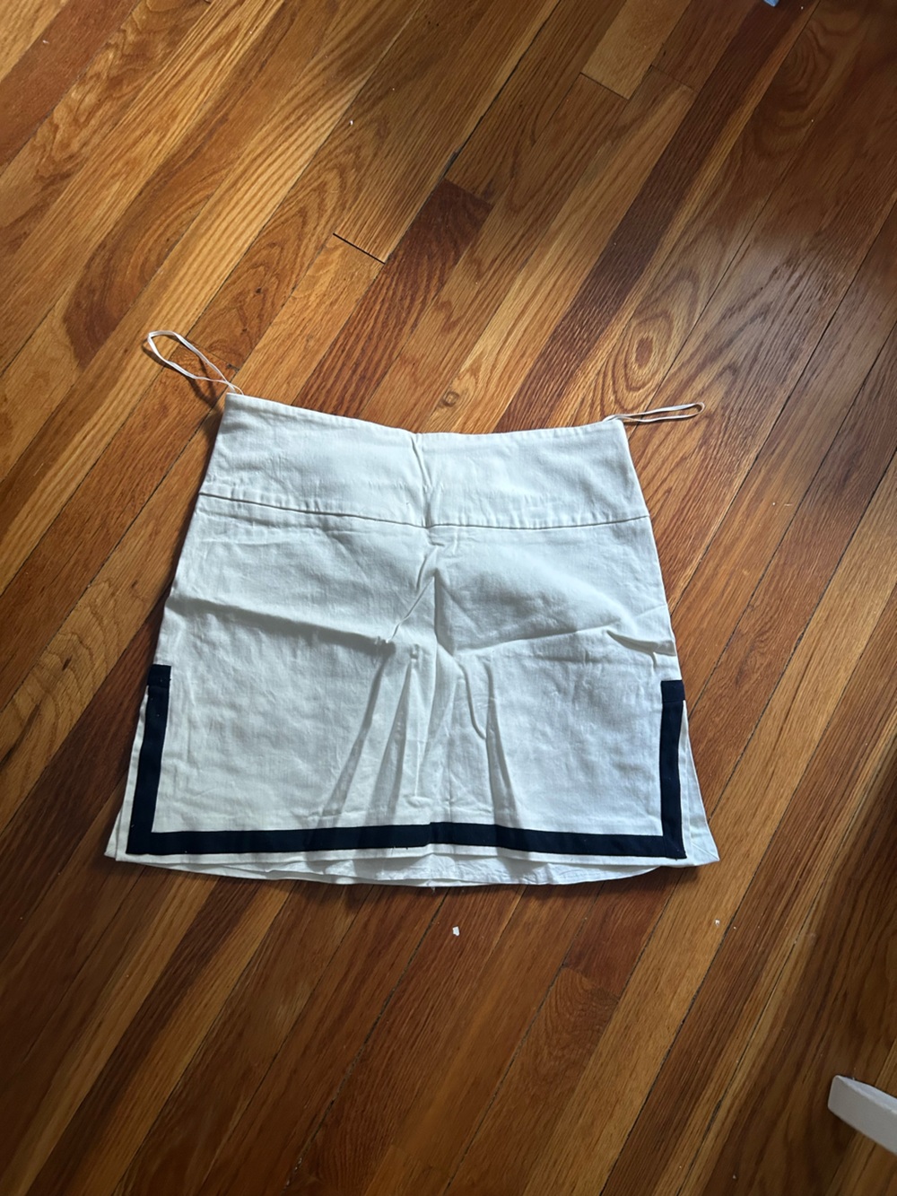 CK Bradley White Mini Skirt with Navy Trim